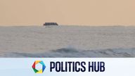 A small boat appearing to cross the Channel just hours after Rwanda bill passes