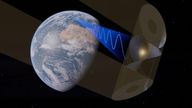 Space Solar drawing of how solar power station would work 

image provided by Thomas Moore for use in Space Solar piece