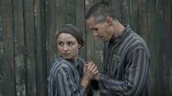 Jonah Hauer-King as Lali Sokolov & Anna Pr..chniak as Gita Furman in Auschwitz. Pic: Sky Atlantic