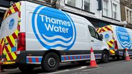 Thames Water vans are parked on a road as repair and maintenance work takes place, in London, Britain, April 3, 2024. REUTERS/Toby Melville