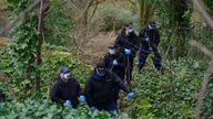 Police officers carry out searches at Kersal Dale on 5 April. Pic: PA