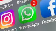 WhatsApp, Facebook, Instagram and other cellphone Apps on iPhone screen stock photo Pic: iStock 