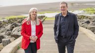 Labour leader Sir Keir Starmer talks with Wilma Brown during a visit to the High Street in Kirkcaldy, Fife. Picture date: Thursday May 25, 2023.