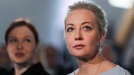 Yulia Navalnaya, the widow of late Russian opposition leader Alexei Navalny, attends an event to receive the 'Media Freedom Prize.'
Pic: Reuters