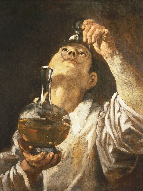 آنیبال کاراچی یک پسر در حال نوشیدن.  عکس: گالری تصاویر کلیسای مسیح