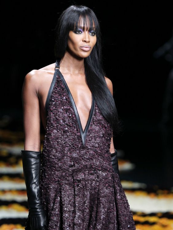 Naomi Campbell wearing a creation as part of the Roberto Cavalli women&#39;s Fall-Winter 2012-13 fashion collection during fashion week in Milan, Itay, 2012. Pic: AP/Antonio Calanni