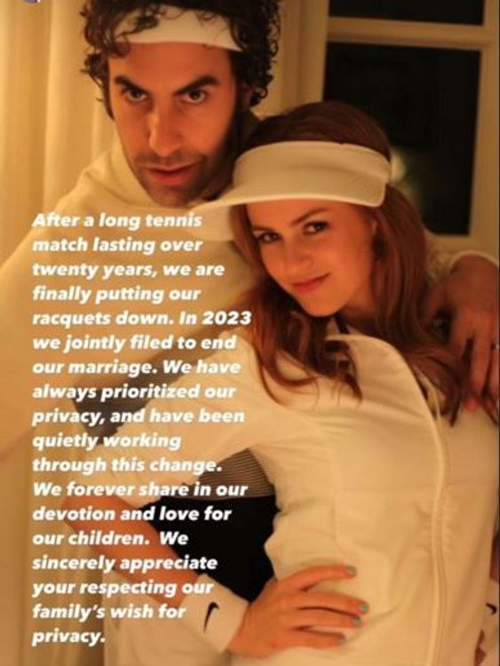 Isla Fisher and Sacha Baron announced their split with matching Instagram Story posts. Pic: Instagram/Isla Fisher