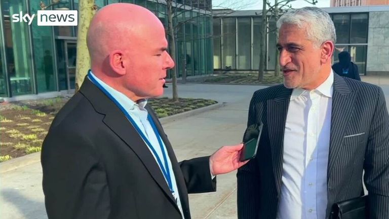 James Matthews with Iranian ambassador to the UN Amir Saeid Iravani