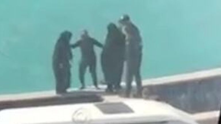 The scene is from one of many videos that have been circulating widely on Iranian social media in recent weeks, showing incidents of the latest crackdown by Iran&#39;s so-called morality police.