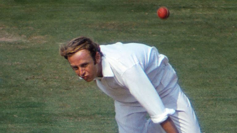 England&#39;s Derek Underwood bowls against the West Indies in 1973.
Pic: Colorsport/Shutterstock