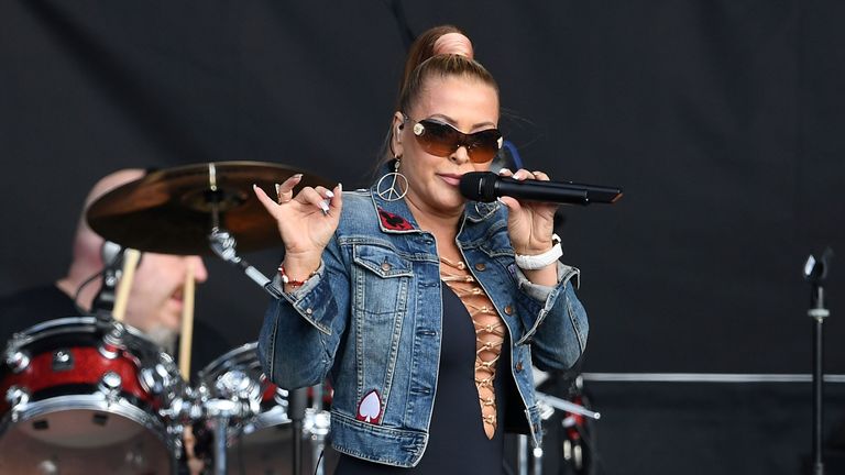 Anastacia on stage supporting Lionel Richie during the opening show of his Summer Tour at Franklin&#39;s Gardens, Northampton. in 2018