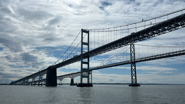 The Chesapeake Bay Bridge is actually comprised of two separate bridges