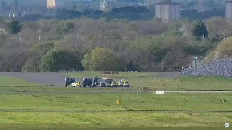 Emergency vehicles at Birmingham Airport. Pic: Airport Action