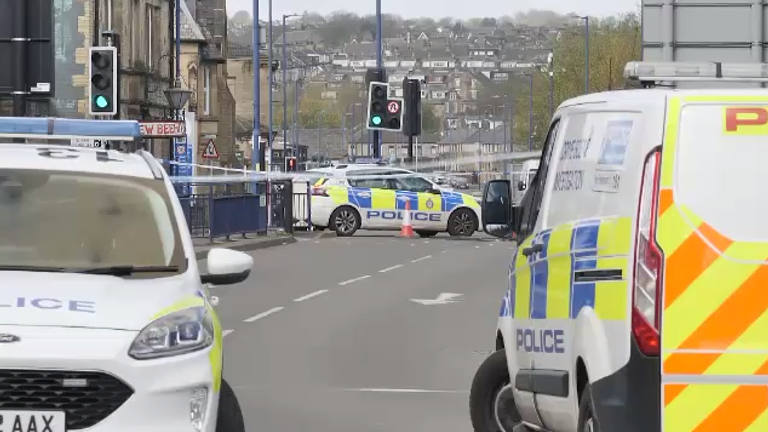 Near the scene of the stabbing in Bradford