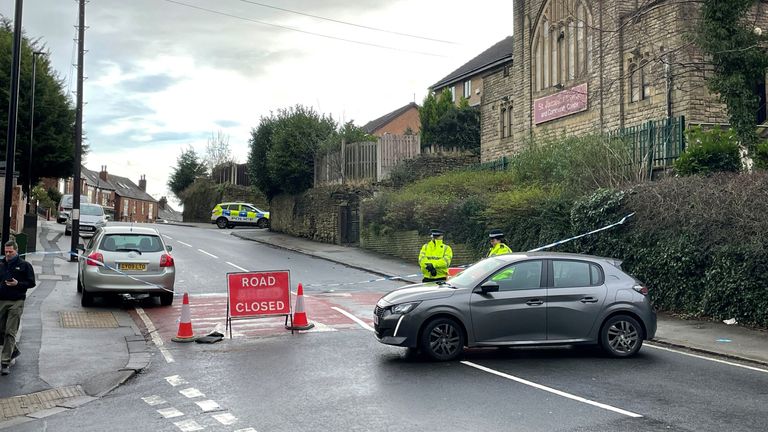 Police cordons near the scene of the incident. Pics: PA