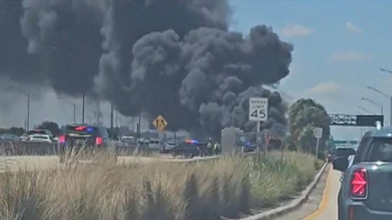 Tourist bus goes up in flames