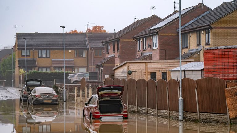 Flood damage in Catcliffe last October . Pic: Danny Lawson/PA Wire