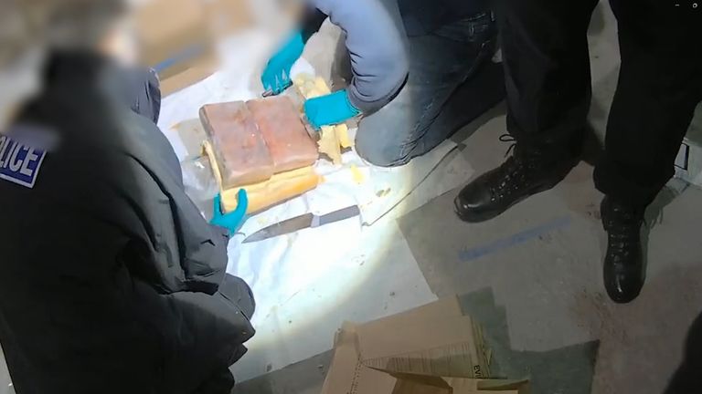 Lancashire police cut open Gouda cheese block to reveal cocaine wrapper