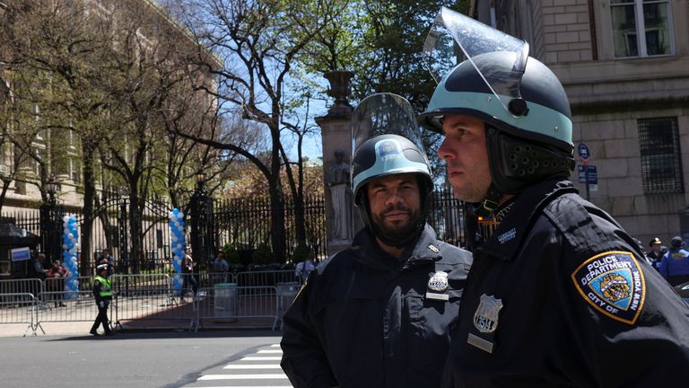 Police officers have been called into a number of US campuses. Pic: Reuters