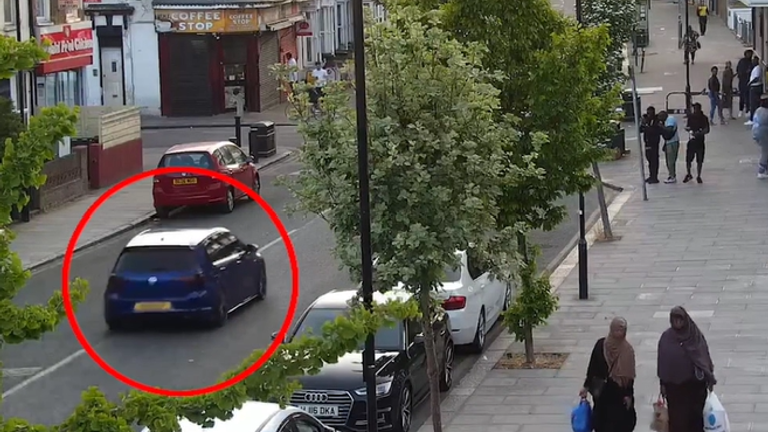 The vehicle that Anderson fired at along the busy London street. Pic: Met Police