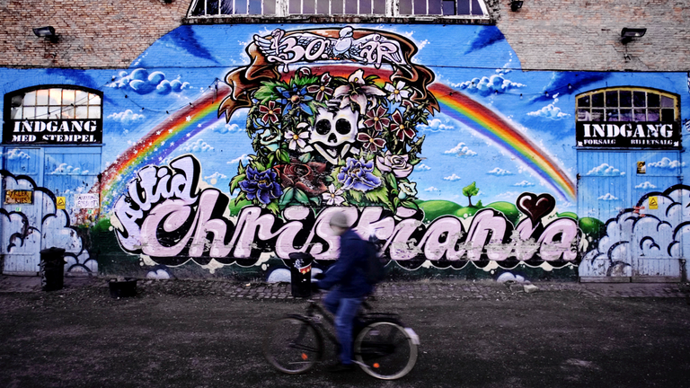 The hippie enclave of Christiania has become a tourist attraction in Denmark. Pic: AP