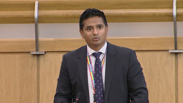 Dr Sandesh Gulhane, Scottish Tory MSP for Glasgow. Pic: Scottish Parliament TV