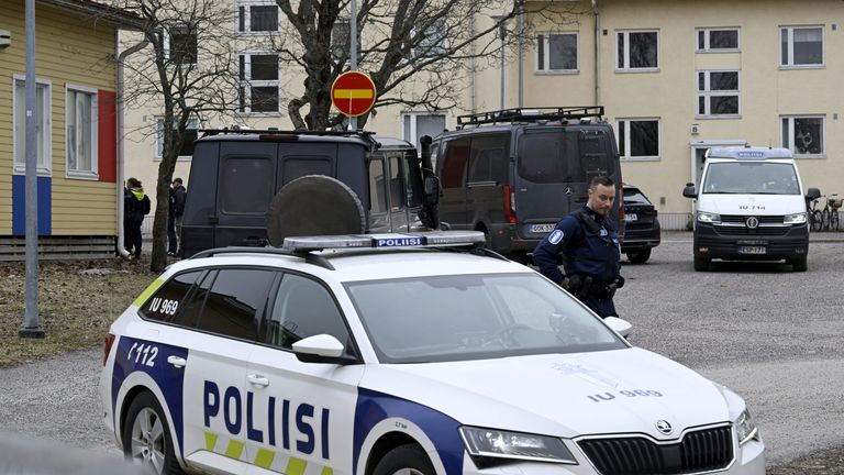 Finland school shooting. Pic: Markku Ulander/Lehtikuva via Reuters