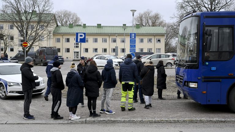 Finland school shooting. Pic: Markku Ulander/Lehtikuva via Reuters