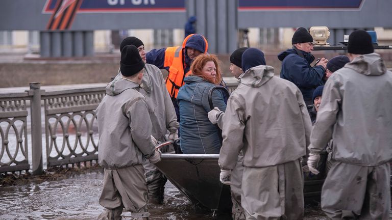 Flooding has worsened over recent days and the Kremlin warns water is still rising. Pic: AP