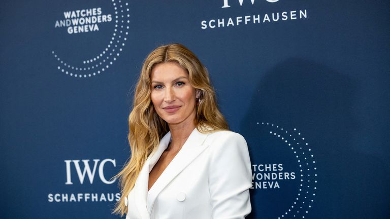Model Gisele Bundchen poses during a photo wall session with media during the Watches and Wonders fair in Geneva, Switzerland, April 9, 2024. REUTERS/Pierre Albouy
