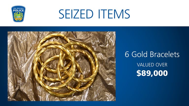 Crude gold bracelets. Pic: Peel Regional Police