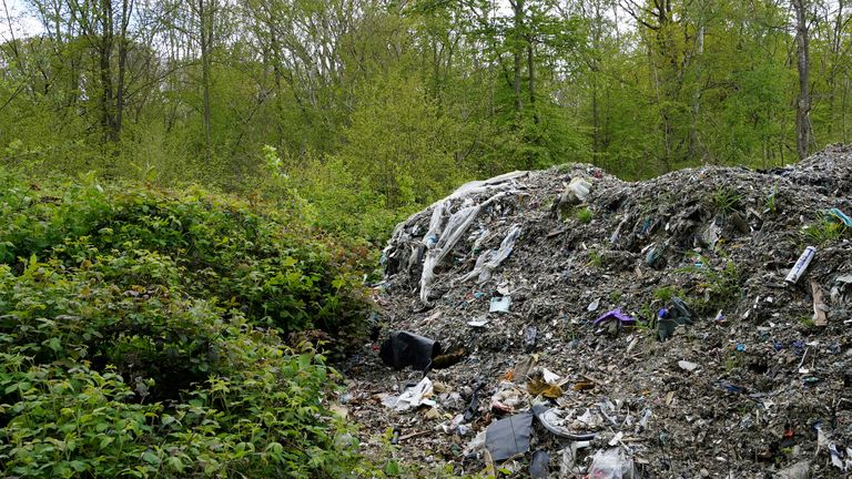 The Rescue Hoad&#39;s Wood campaign group said locals reported more than 20 to 30 trucks dumping illegal waste a day in 2023. Pic: PA