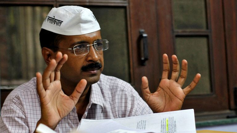 FILE PHOTO: Arvind Kejriwal, a social activist and anti-corruption campaigner, gestures as he speaks during an interview with Reuters in Ghaziabad on the outskirts of New Delhi October 22, 2012./File Photo
