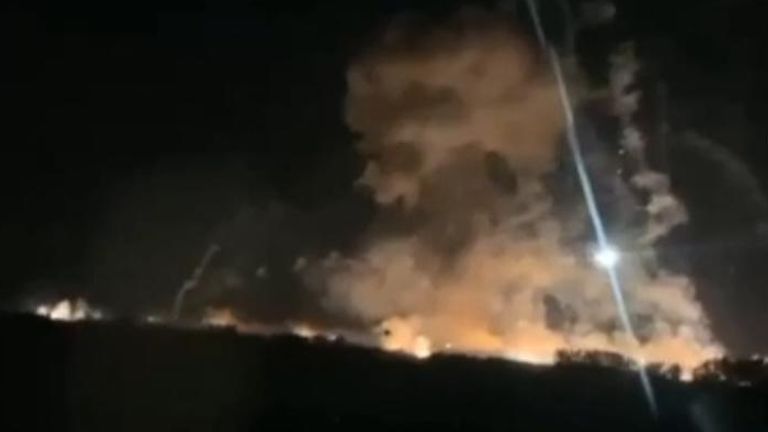Phone footage showed a large cloud of smoke