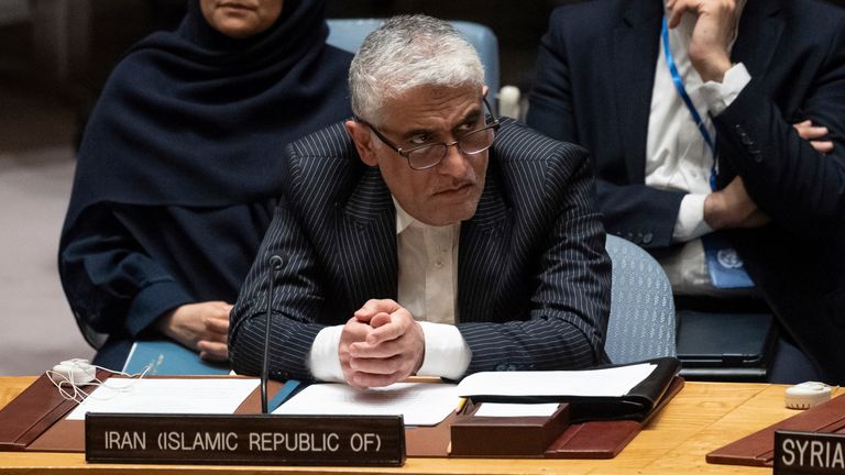 Iran&#39;s U.N. Ambassador, Amir Saeid Iravani. Pic: AP