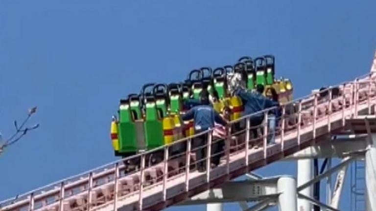 Riders evacuated from rollercoaster after it makes emergency stop