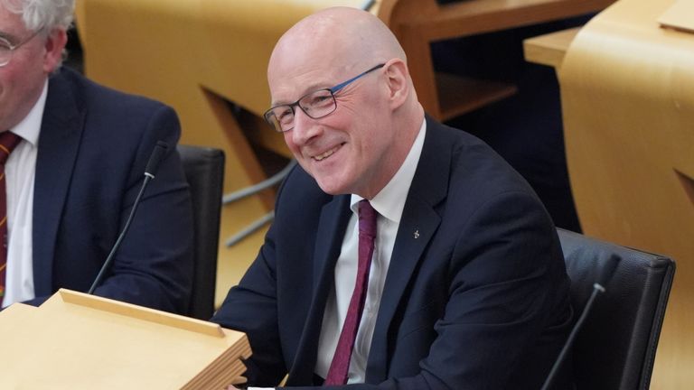 John Swinney at the Scottish Parliament in Edinburgh. The SNP is beginning the search for a new leader after a day of drama in Scottish politics saw Humza Yousaf announce his resignation as the country&#39;s First Minister. Picture date: Tuesday April 30, 2024.