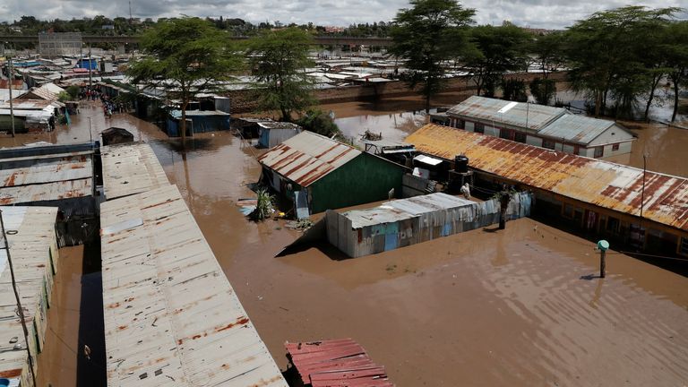 The Athi River was one of a number that burst its banks. Pic: Reuters