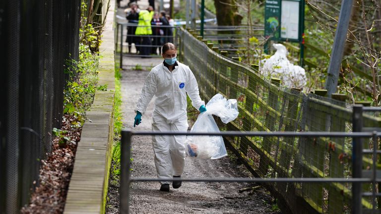 Forensic officers at Kersal Dale, near Salford, Greater Manchester.
PIc:PA