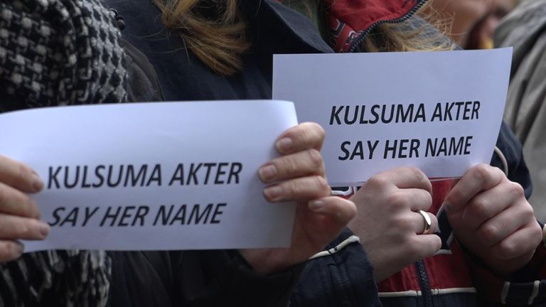 Crowds at a Bradford vigil for Kulsuma Akter chanted "say her name"