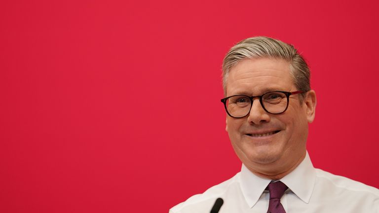 Keir Starmer faces the possibility of winning a majority akin to that seen by Tony Blair. Pic: PA