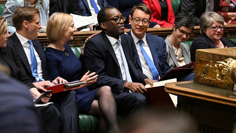 Liz Truss beside Kwasi Kwarteng at the mini-budget announcement in September 2022. Pic: UK Parliament/Jessica Taylor/Handout via Reuters