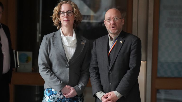 Scottish Green party co-leaders Lorna Slater and Patrick Harvie at Holyrood
