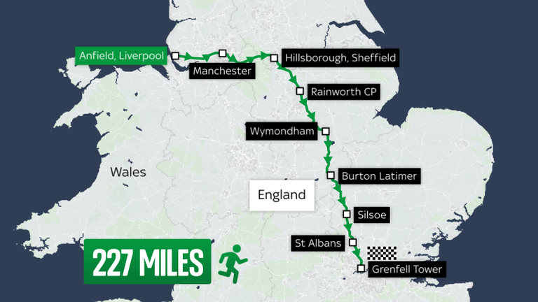 Mik is running 227 miles to implore the government to adopt a Hillsborough Law 