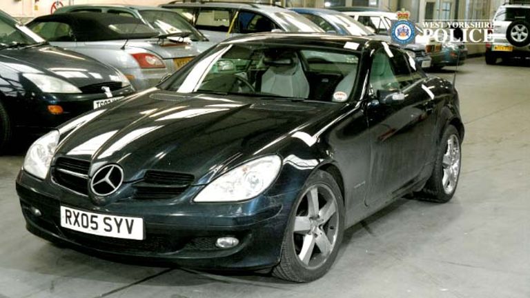 The Mercedes SLK connected to the robbery of the Universal Express travel agents in Bradford 