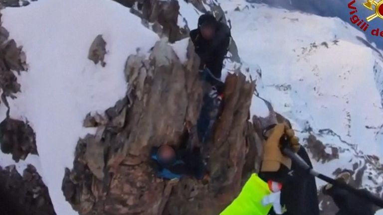 Italy: Stranded pair rescued from Monviso mountain summit | World News ...