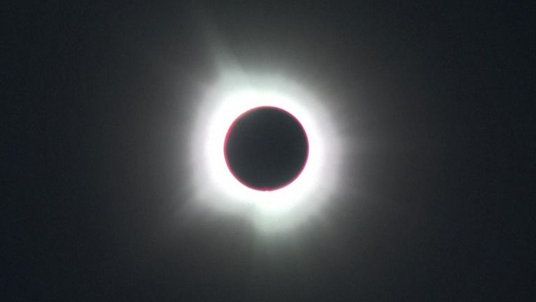 Total solar eclipse moments across the US