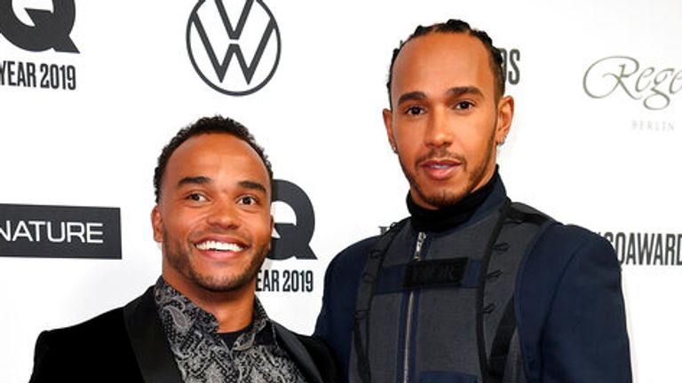 Nicolas Hamilton with his brother Lewis in 2019. Pic: AP