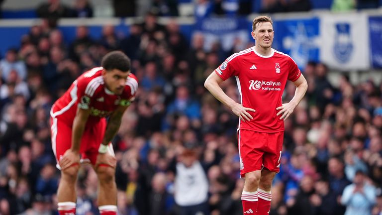 Nottingham Forest&#39;s Chris Wood and Morgan Gibbs-White. Pic: PA