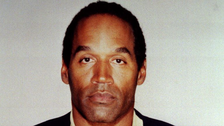 OJ Simpson is shown in his official Los Angeles Police Department booking photo following his arrest for two murders
Pic: Reuters